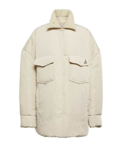 Attico Long-sleeved Cotton-padded Jacket In Nude