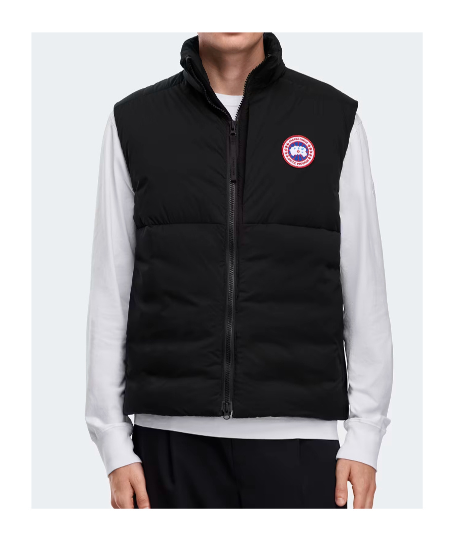 Canada Goose Knit Quilted Ribbed Sleeveless Vest In Black