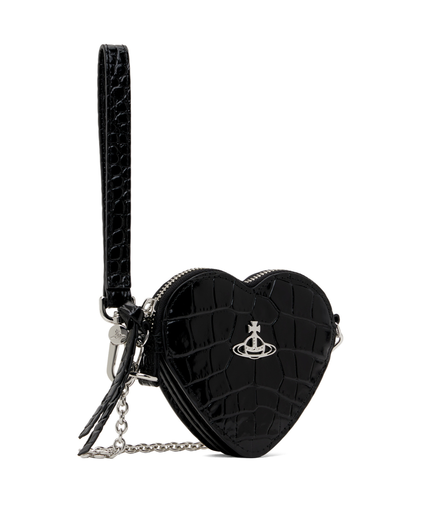 Vivienne Westwood Heart-shaped Clutch In Black