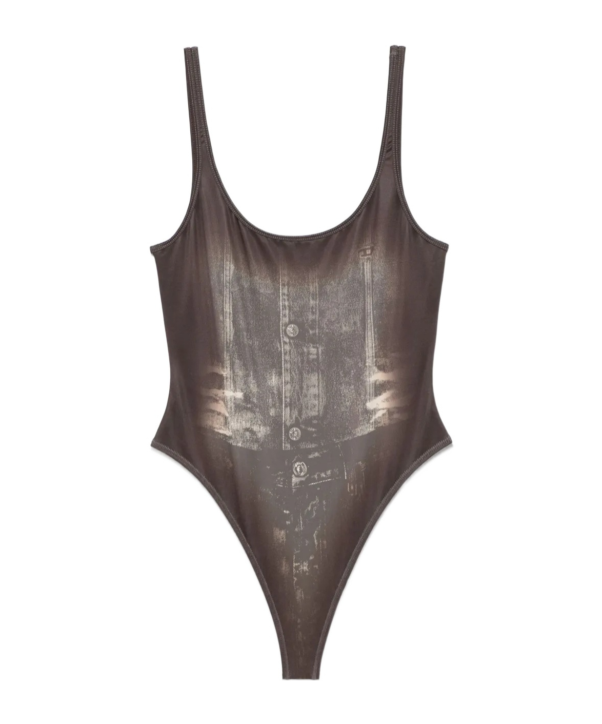 Diesel Marilyn-dnm Swimsuit In Gray