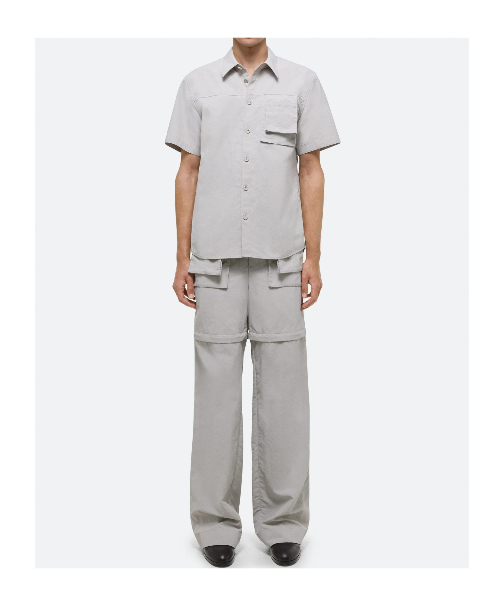 Helmut Lang Short Sleeve Layered Pocket Shirt In White