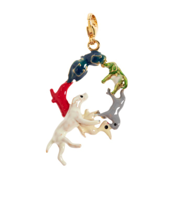 Marni Animal-circle Pendant In Yellow