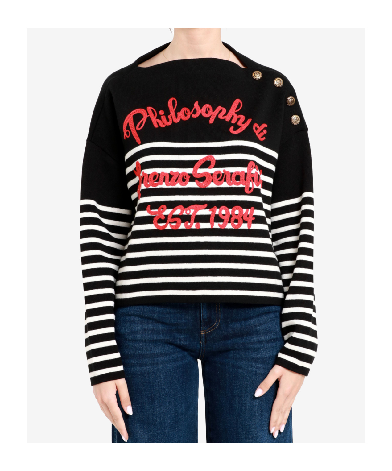 Shop Philosophy Di Lorenzo Serafini Lorenzo Serafini Cotton Sweater In Black