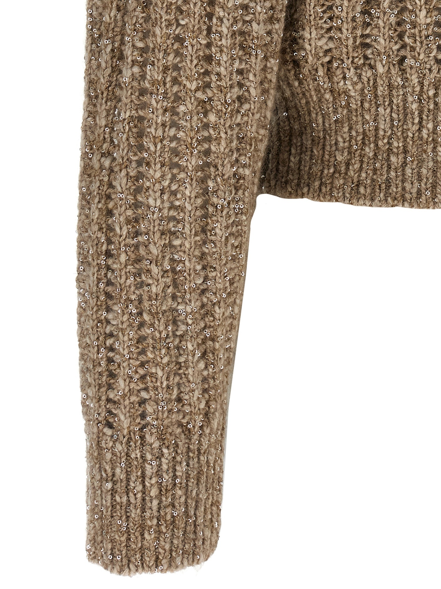 Brunello Cucinelli Rustic Dazzling Net Sweaters And Cardigans Beige