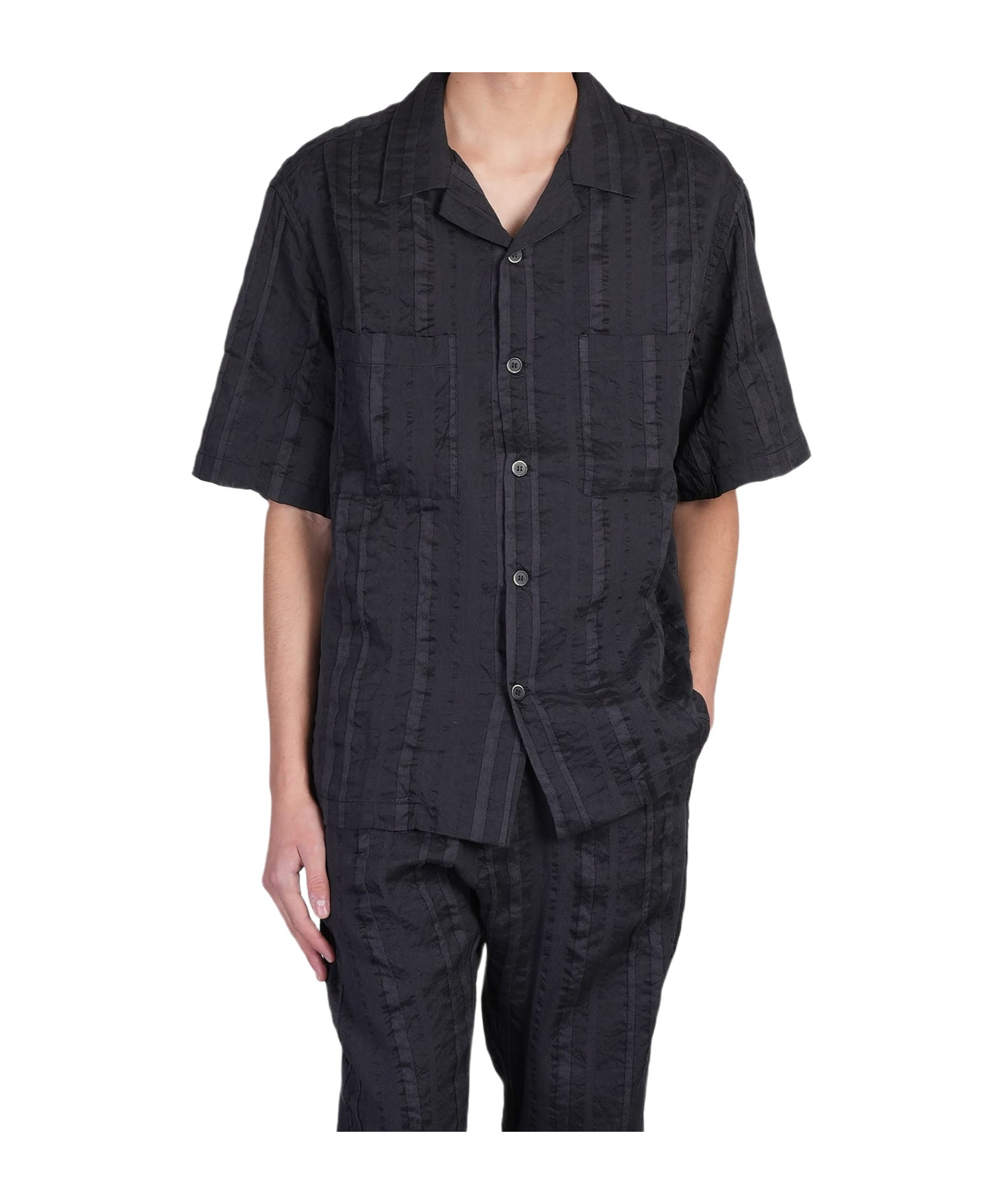 Shop Barena Venezia Striped Shirt In Black
