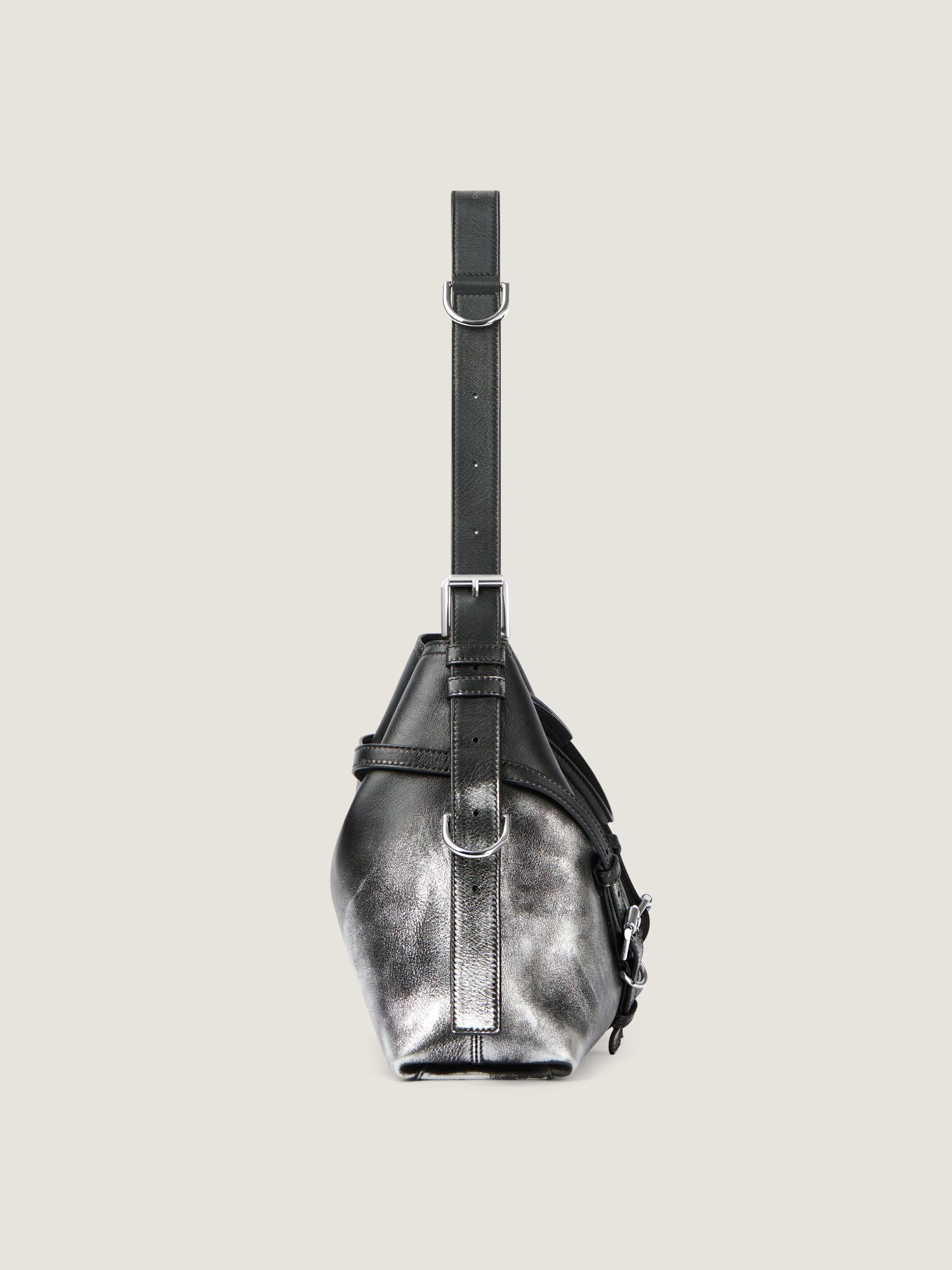 Givenchy Medium Voyou Bag In Gradient Laminated Leather In Black
