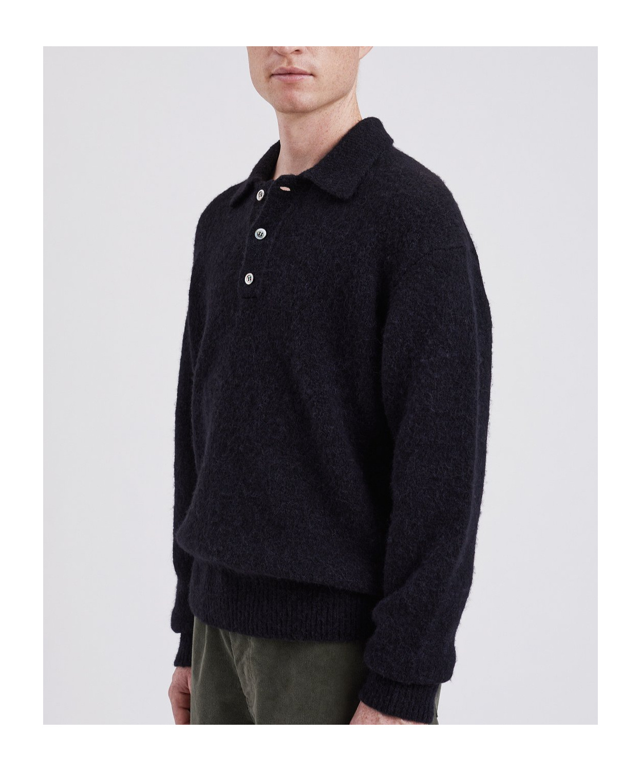 Norse Projects Rasmus Casual Brushed Polo Shirt In Black