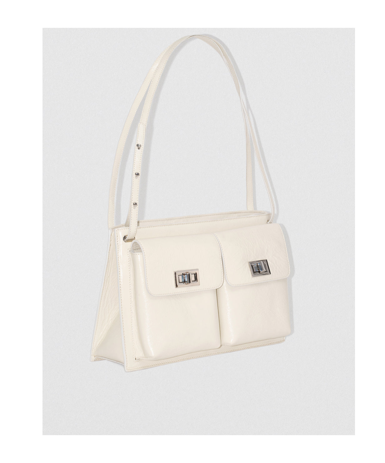 By Far Logo Shoulder Bag In White
