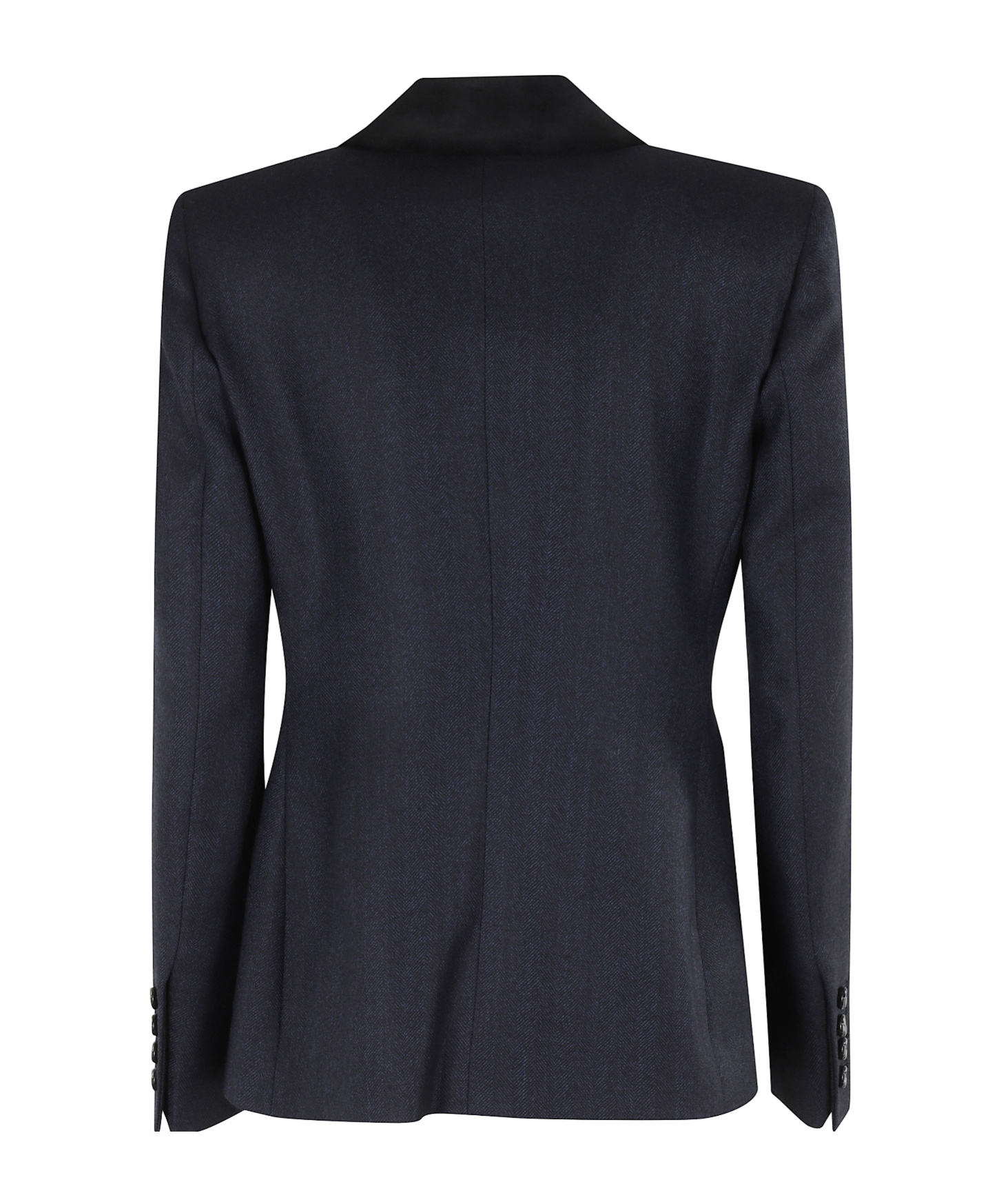 Blazé Milano Trimmed-collar Double-breasted Blazer In Blue