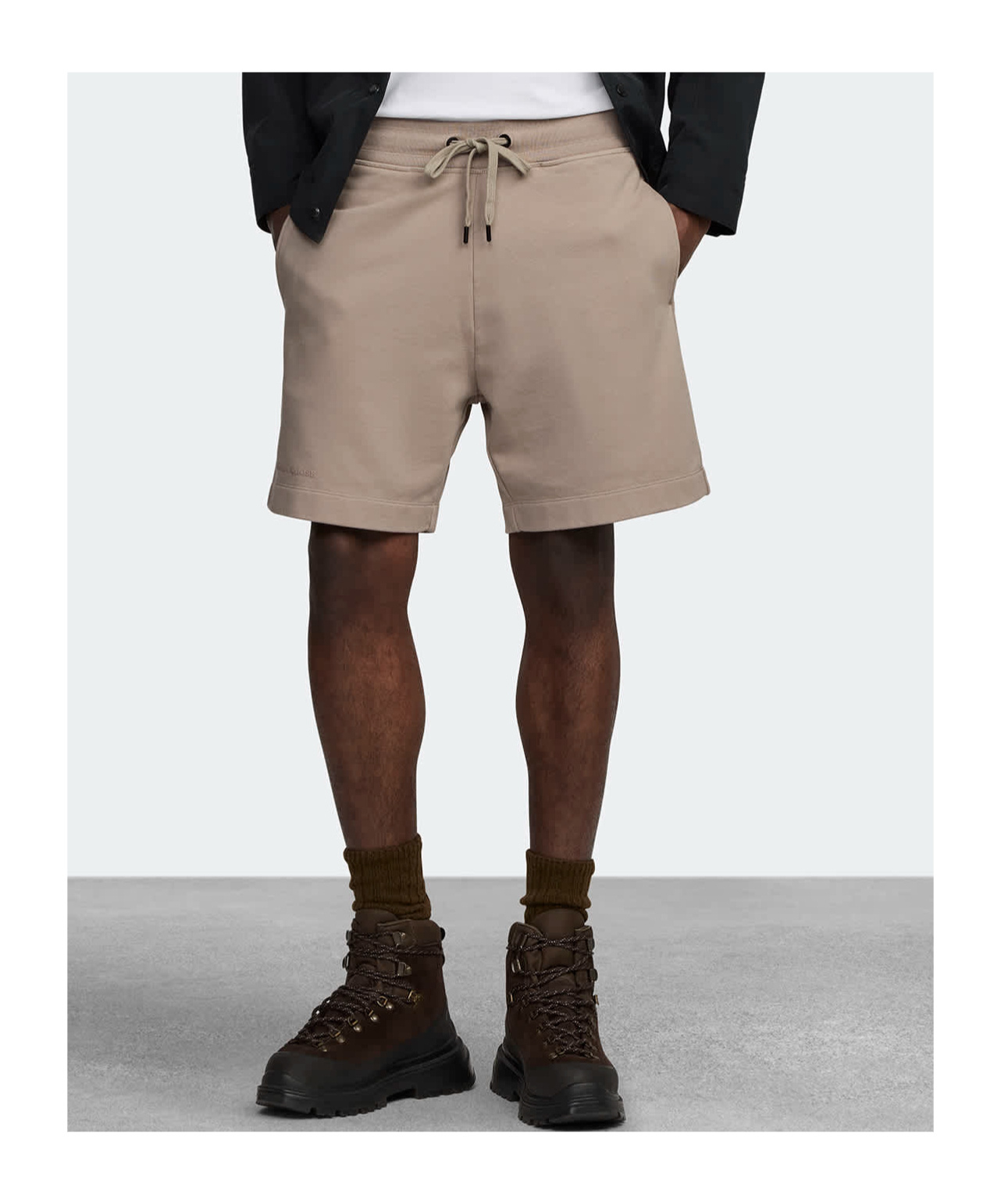 CANADA GOOSE HURON DRAWSTRING COTTON SHORTS