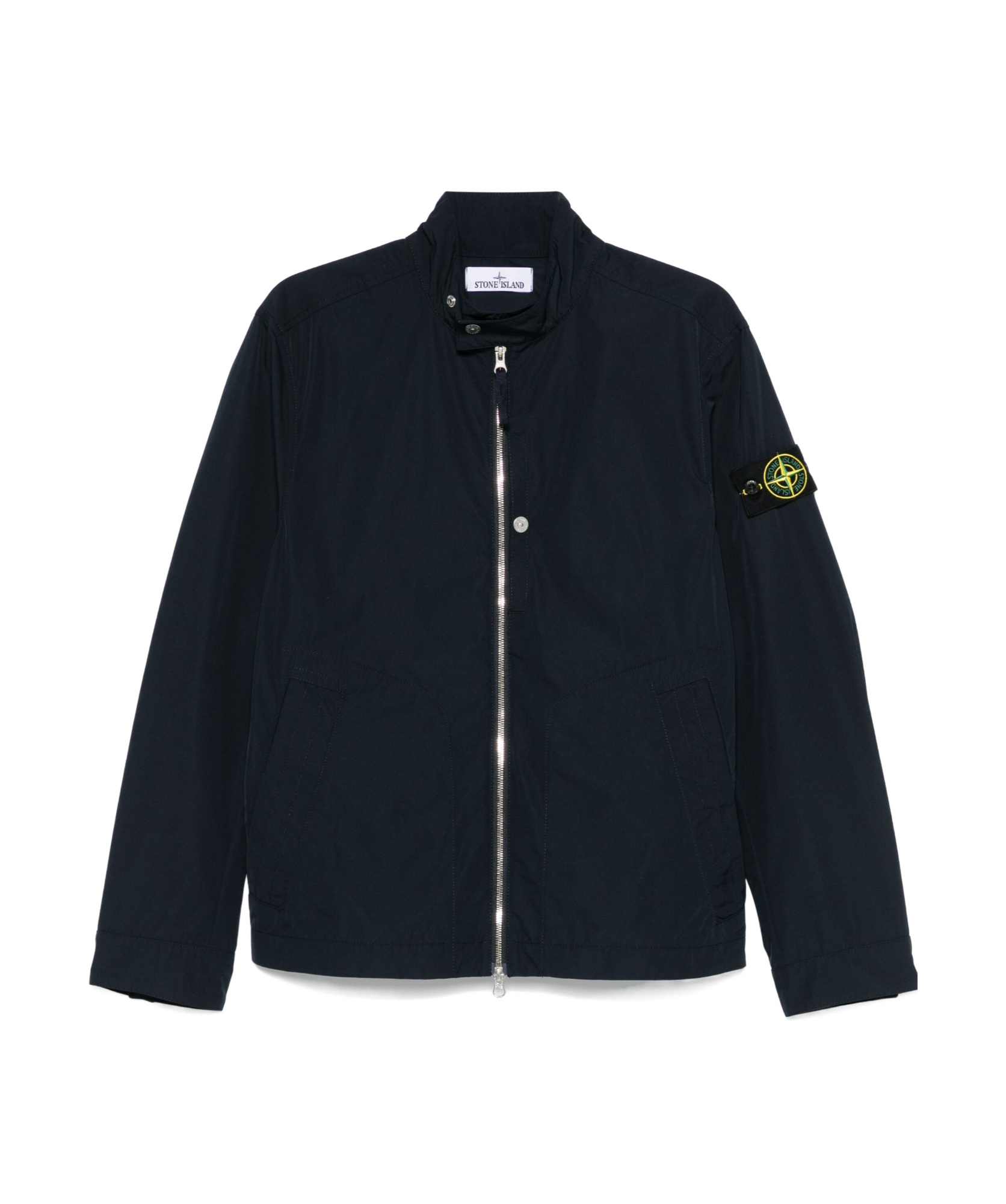 Stone Island Compass Patch Quilted Jacket In Blue