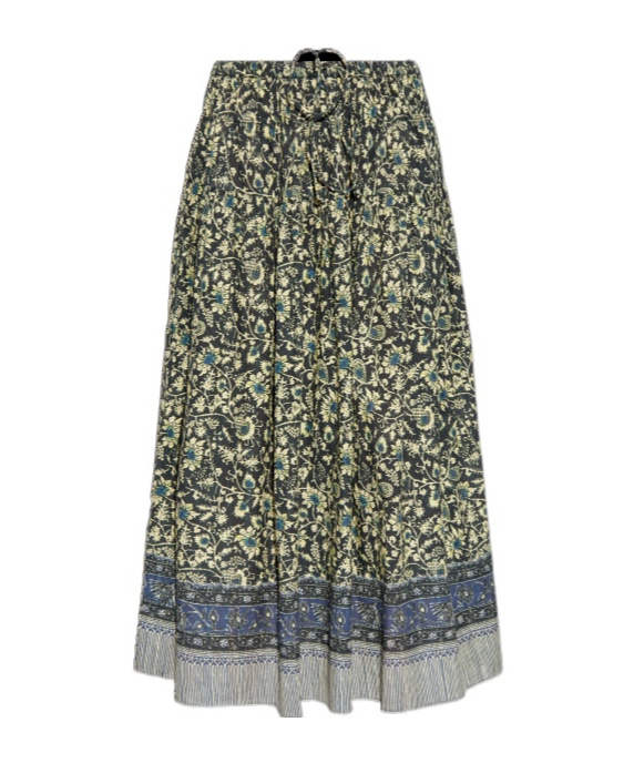 Ulla Johnson Avia Pleated Cotton-blend Midi Skirt In Gray