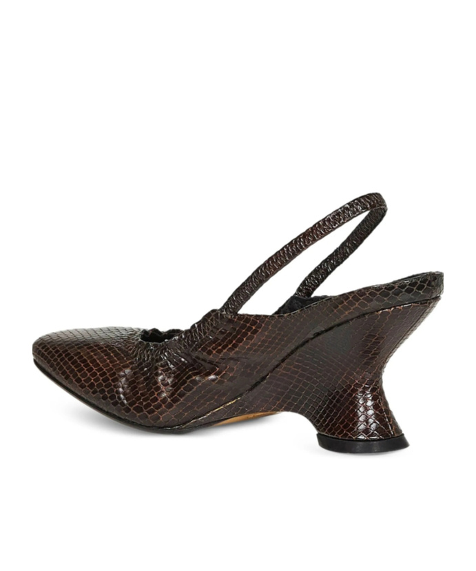 Dries Van Noten Snake-effect Leather Slingback Ballet Pumps In Multi