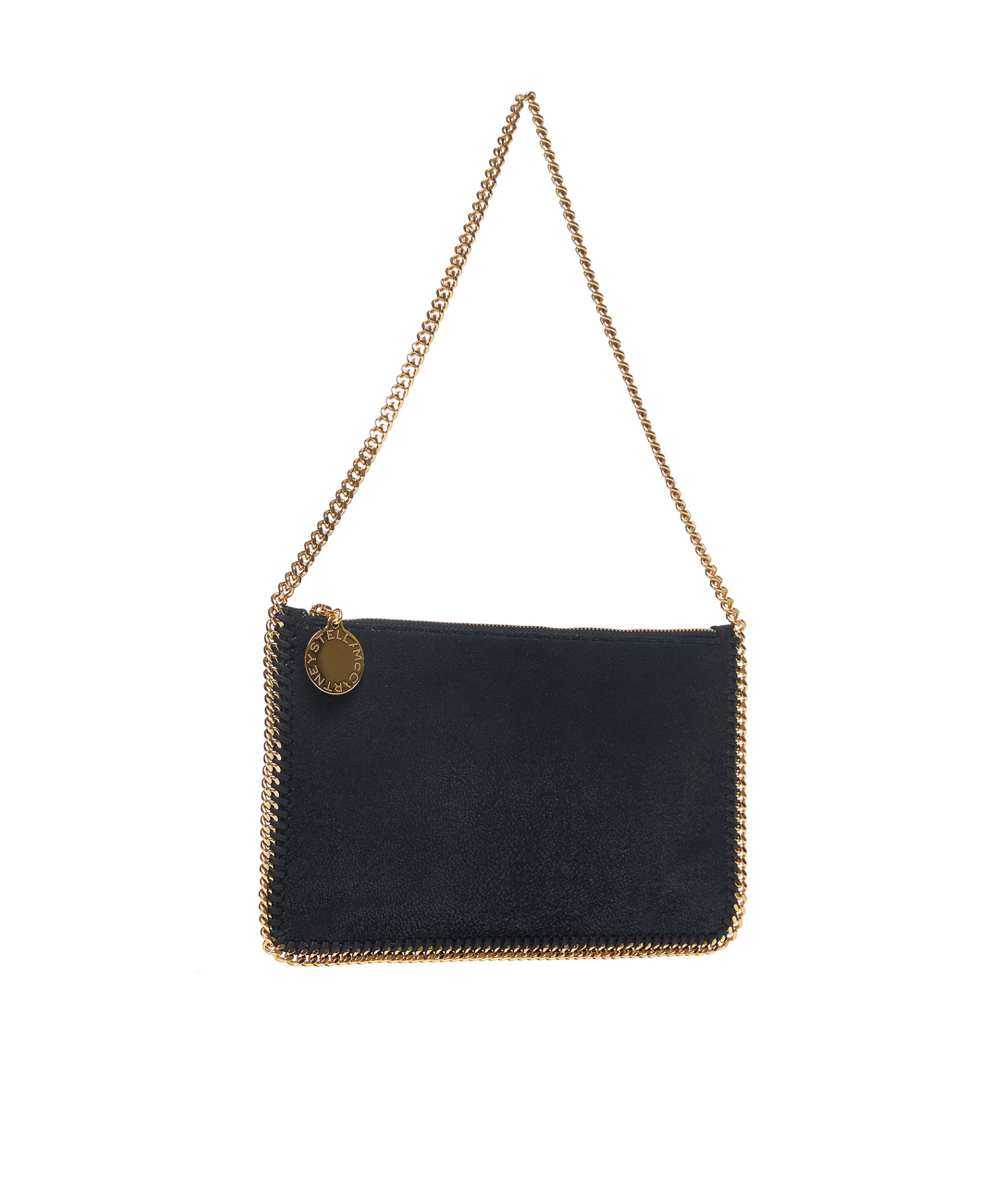 Stella Mccartney Falabella Shaggy Deer Pouch Bag In Black
