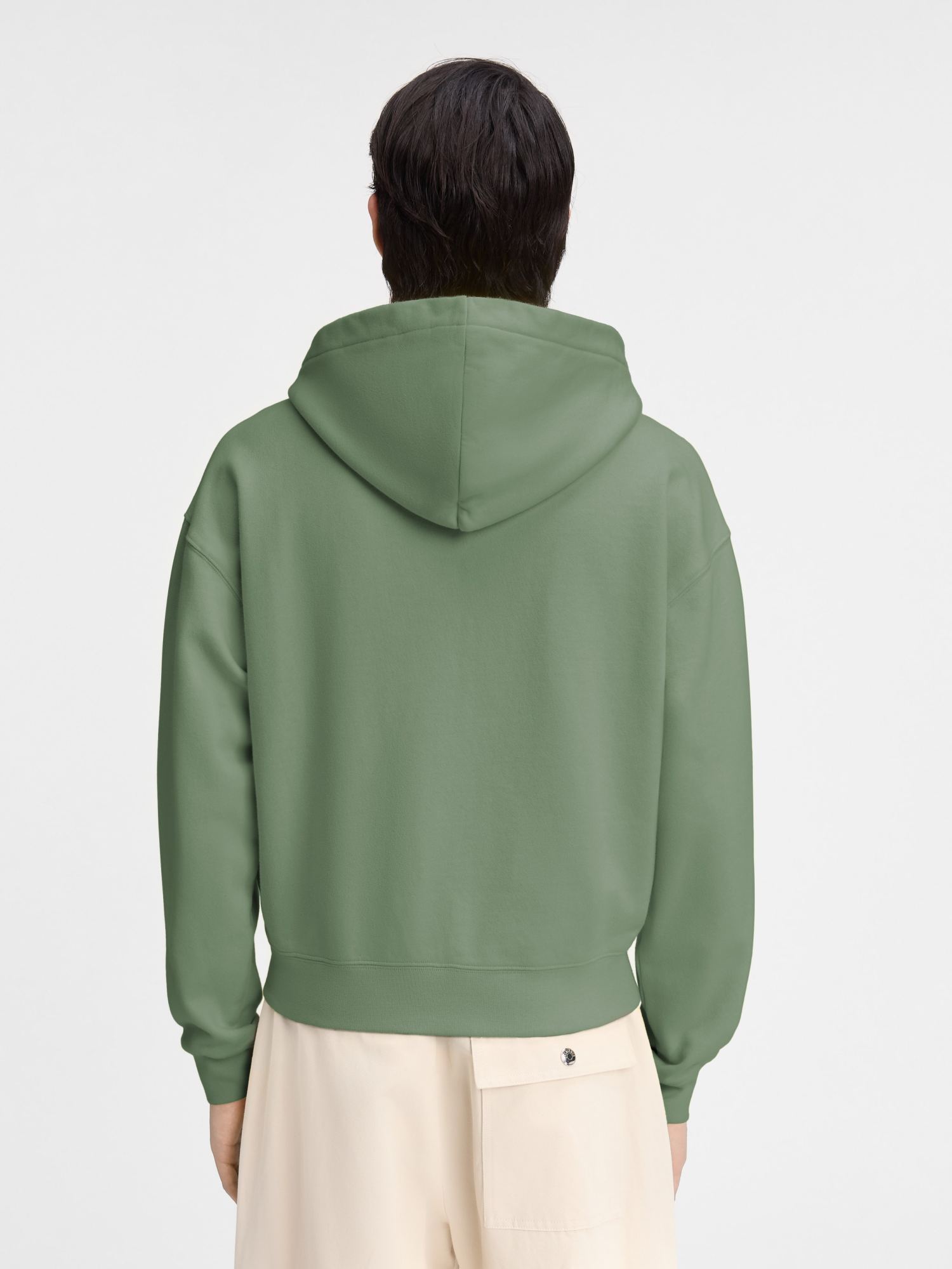 Jacquemus Le Hoodie Gros Grain Zip-up Sweatshirt In Green