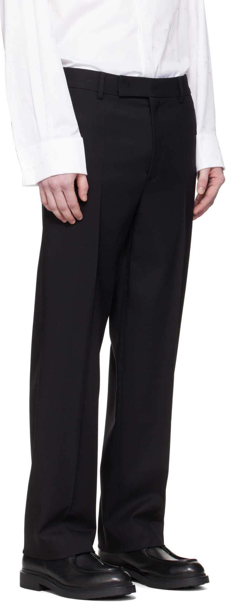 Marine Serre Twill Casual Pants In Black