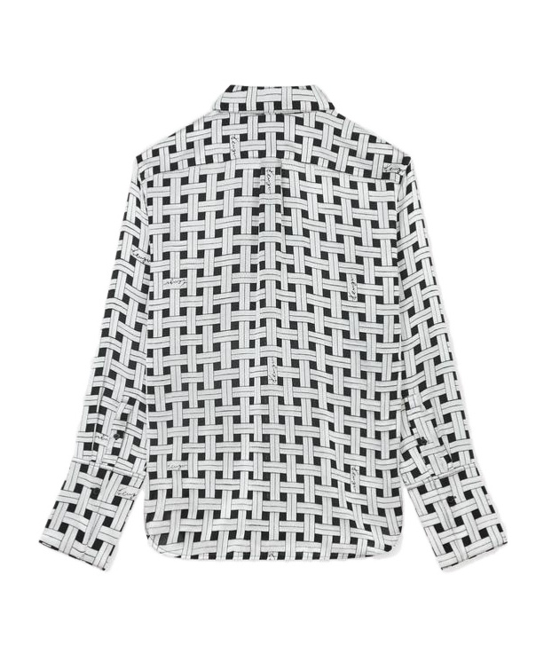 Kenzo Weave Checked Effect Shirt In White