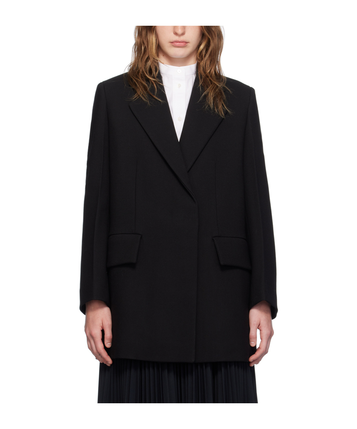 Jil Sander Clamshell Suit Coat In Black
