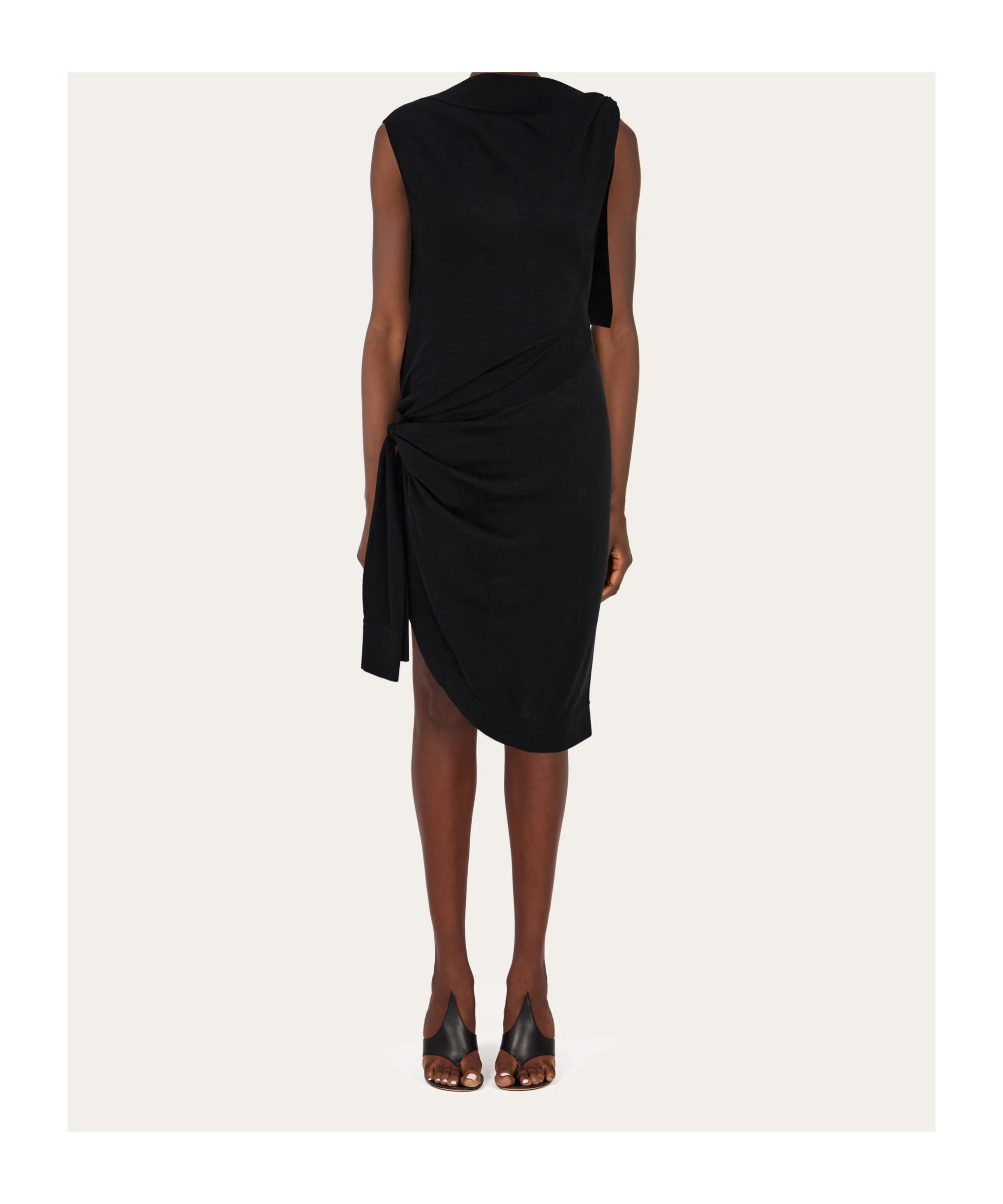 Ferragamo Sleeveless Knitted Dress In Black
