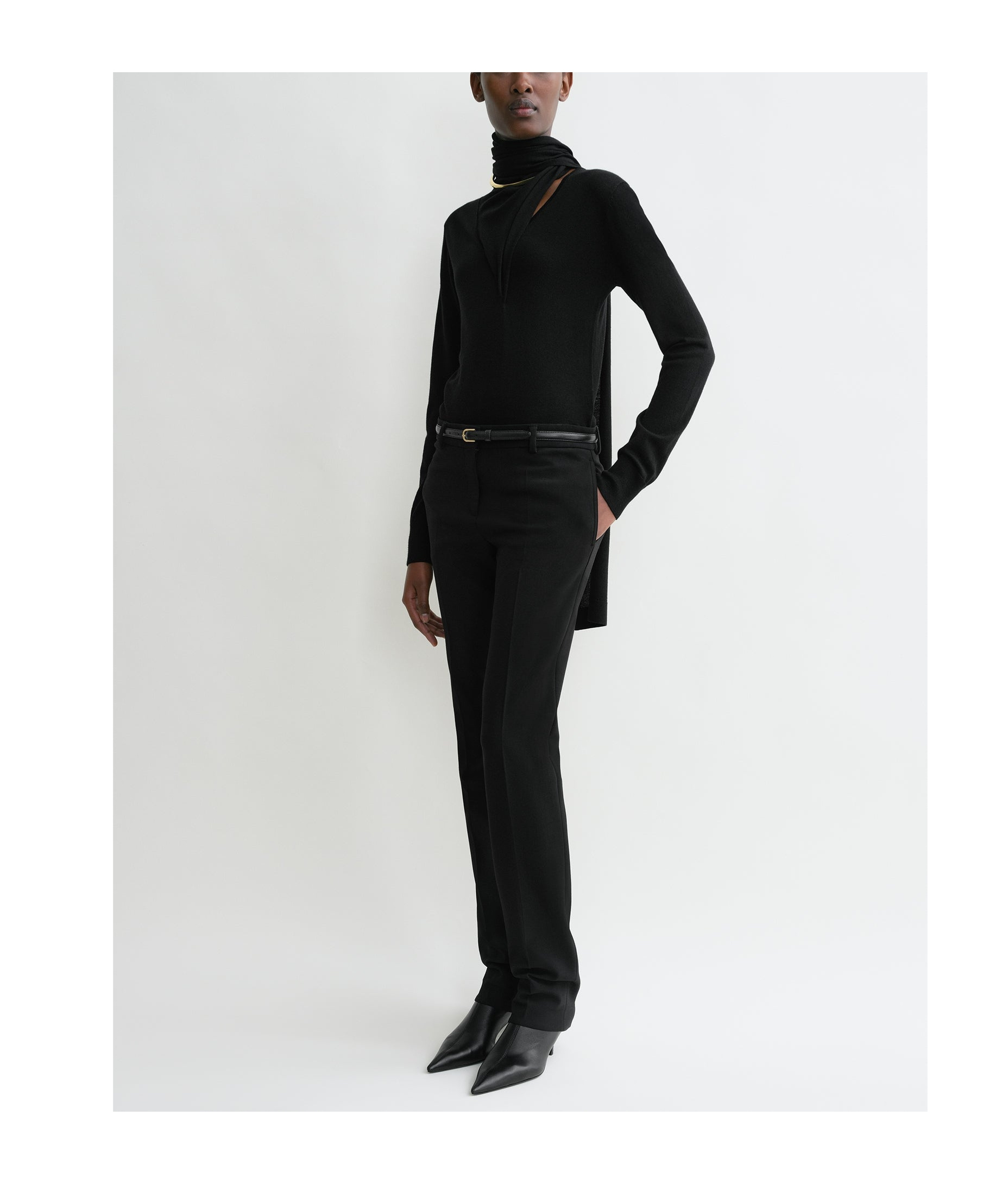 Totême Low-rise Wool Trousers In Black
