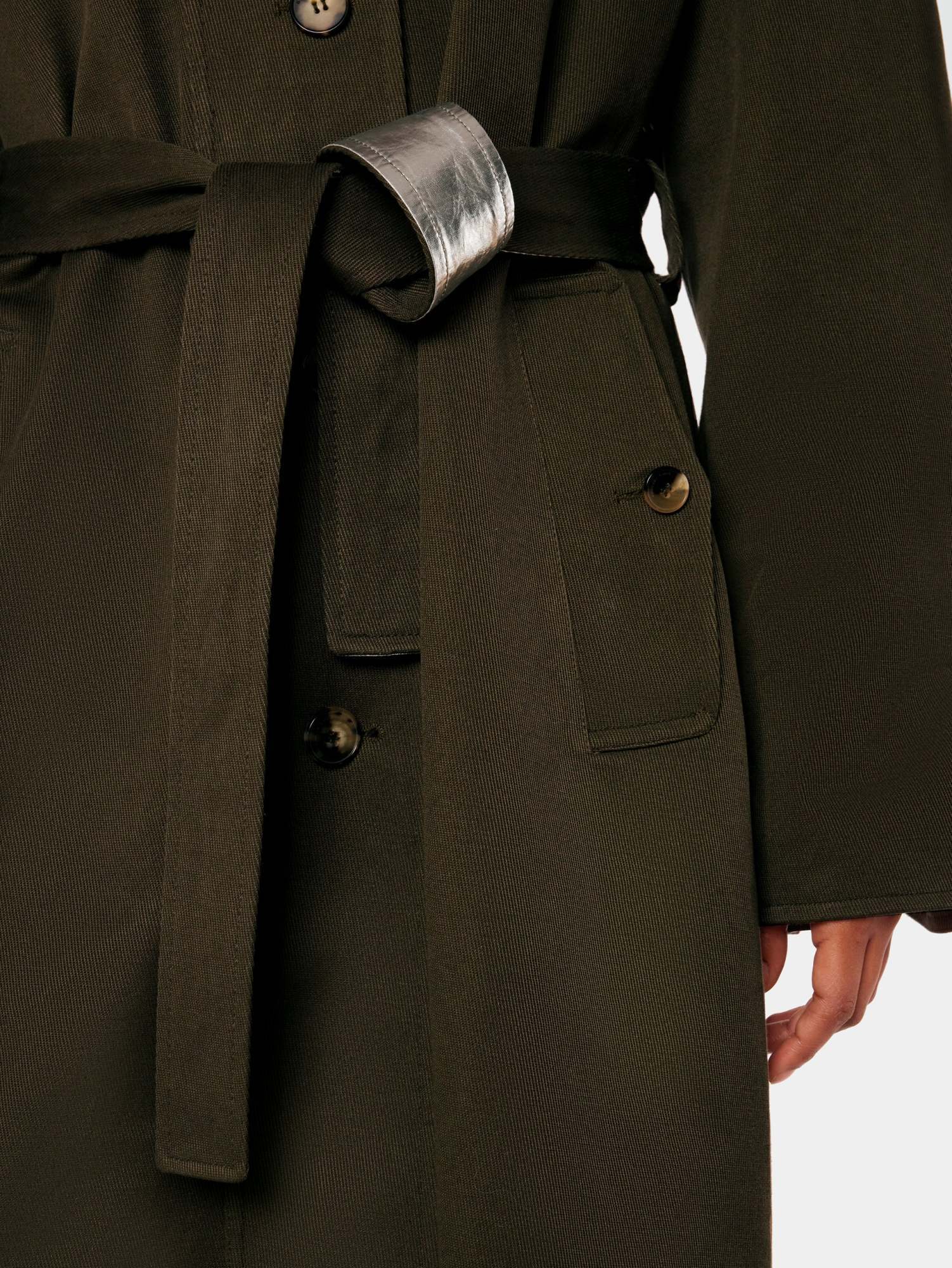 RABANNE LAMINATED-PANEL HOODED TRENCH COAT