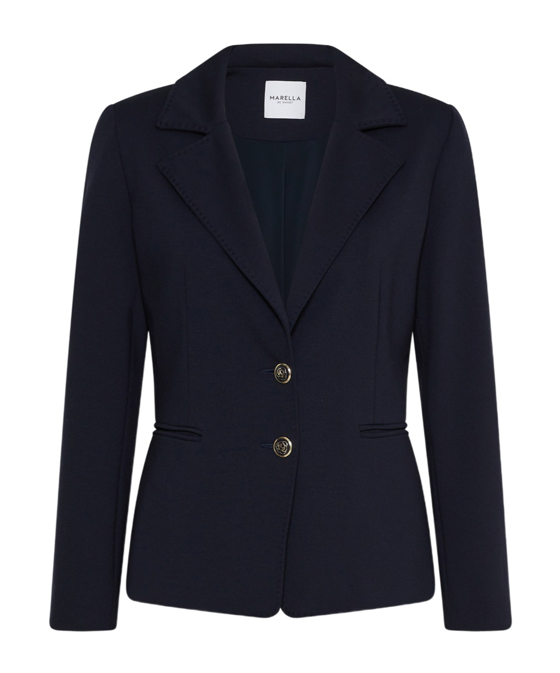 Marella Milano-knit Jersey Blazer - Navy In Black