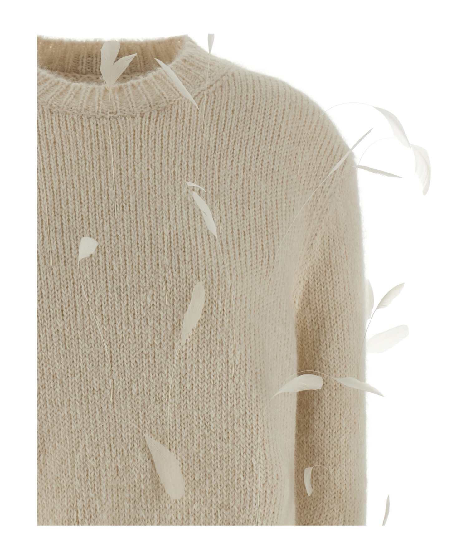 Jil Sander Feather Sweater Sweaters And Cardigans White In Brown