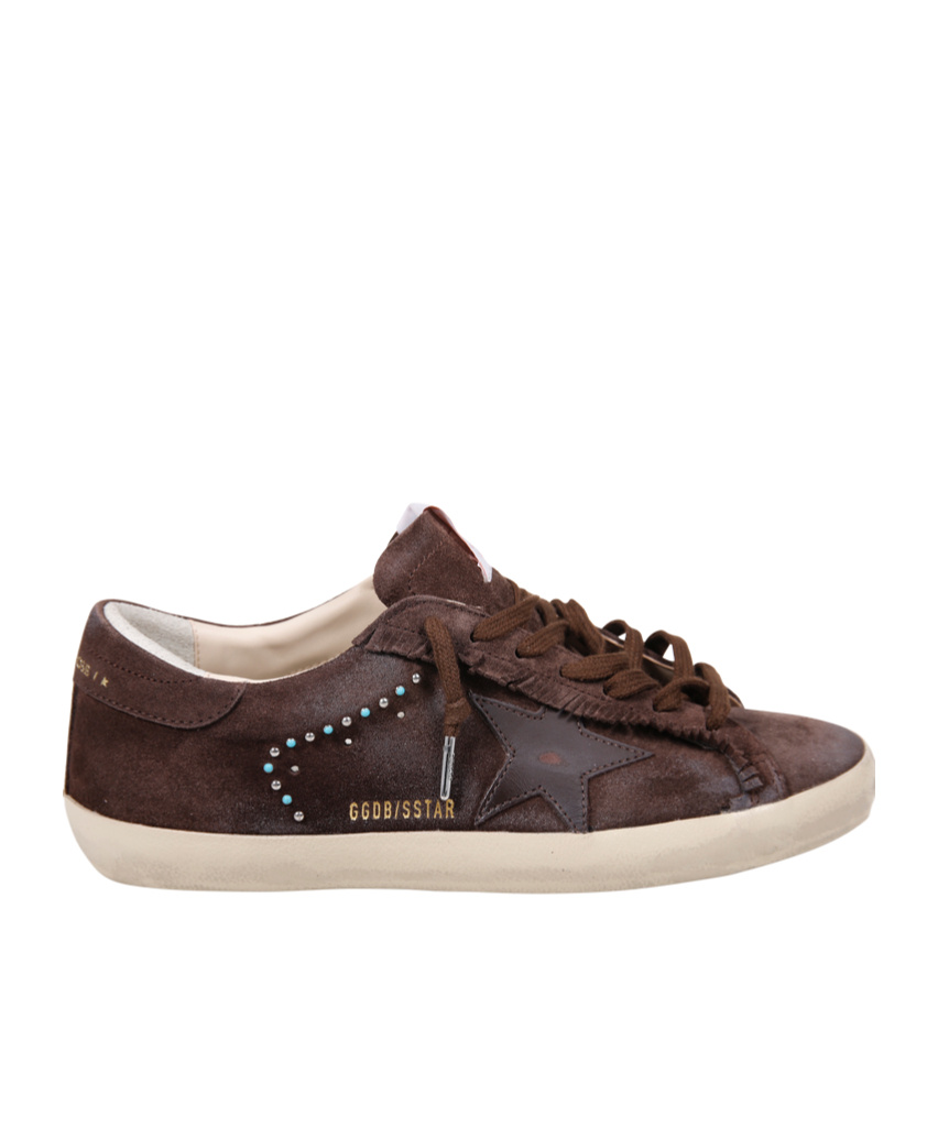Golden Goose Suede Studded Star Sneakers In Multi