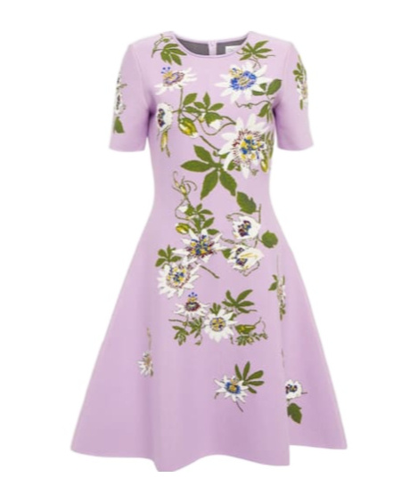 Oscar De La Renta Floral Jacquard Knit Minidress In Purple