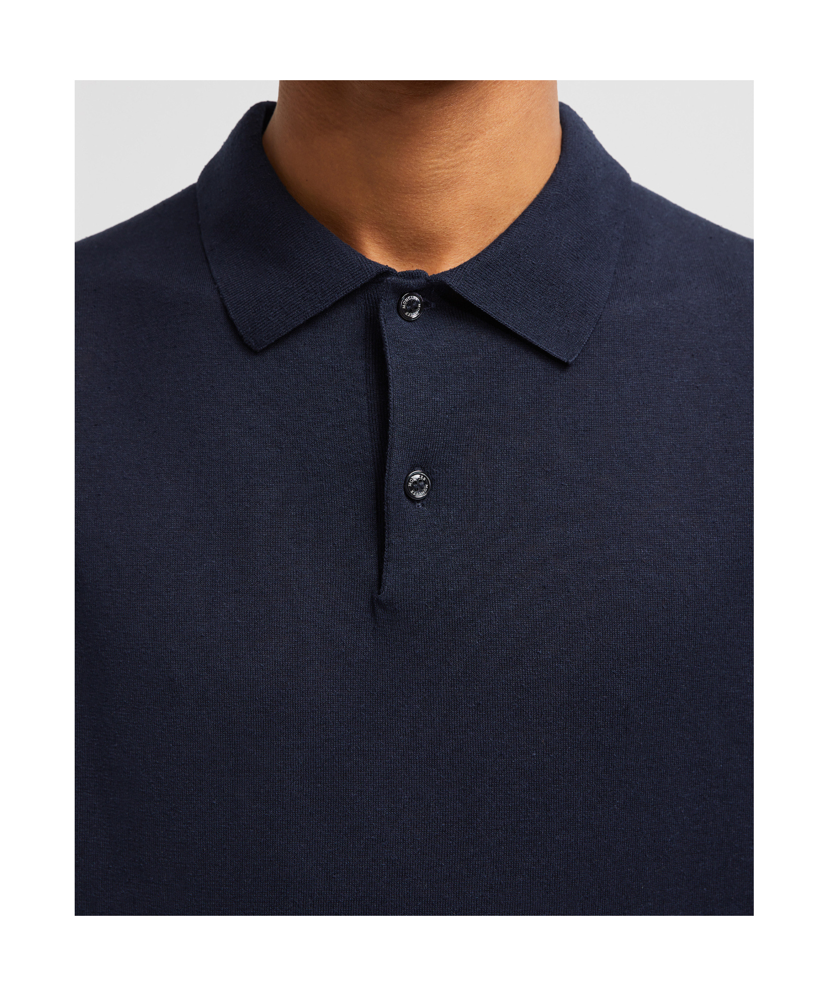 Moncler Short-sleeved Polo Shirt In Blue
