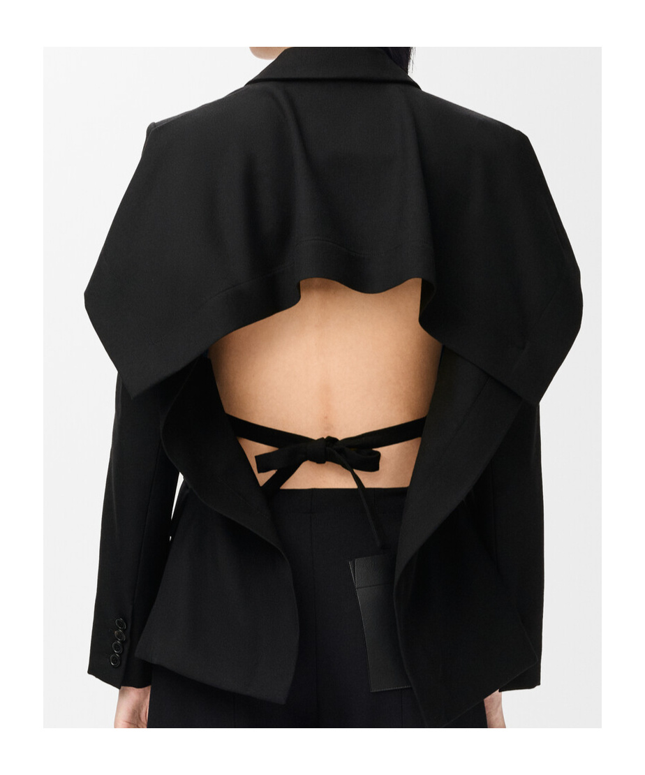 Loewe Wool Open-back Blazer In Black