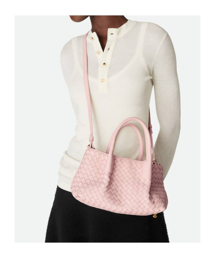 Bottega Veneta Pinacoteca Small Intrecciato Leather Tote Bag In Pink