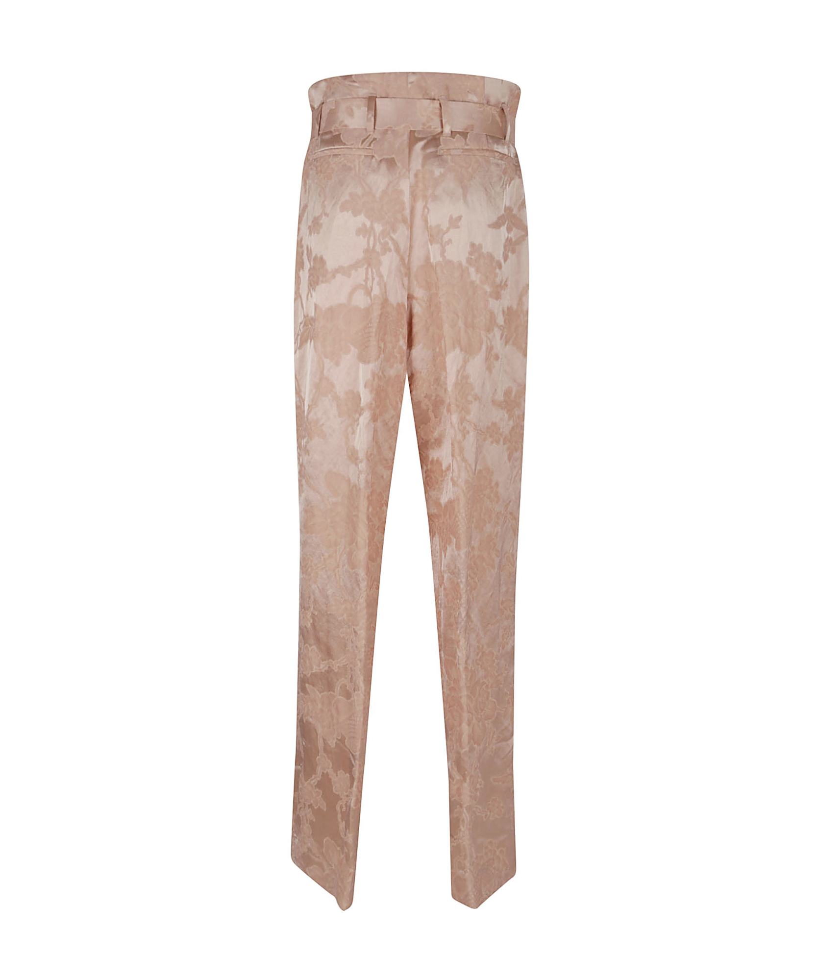 Dries Van Noten High-waisted Trousers With Belted Detail In Nude
