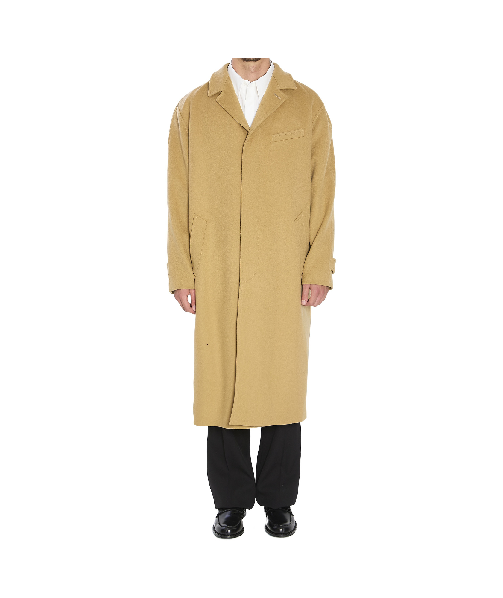 Celine Mac Coat In Wool Cloth In Neutral