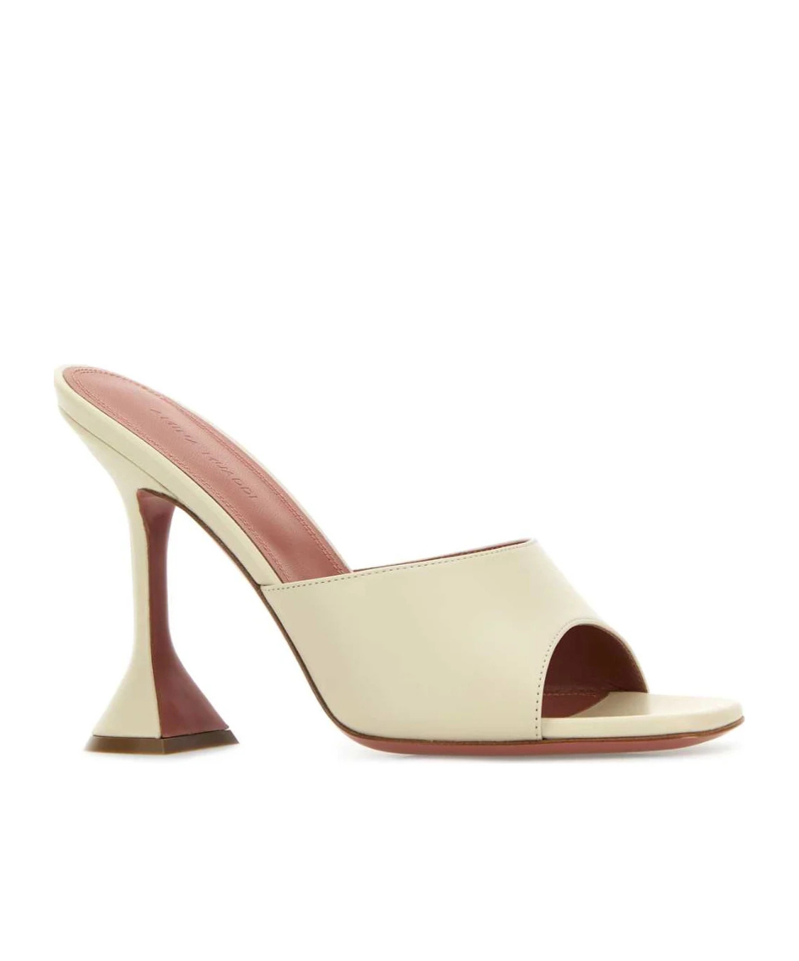 Amina Muaddi Sand Nappa Leather Lupita Mules In White