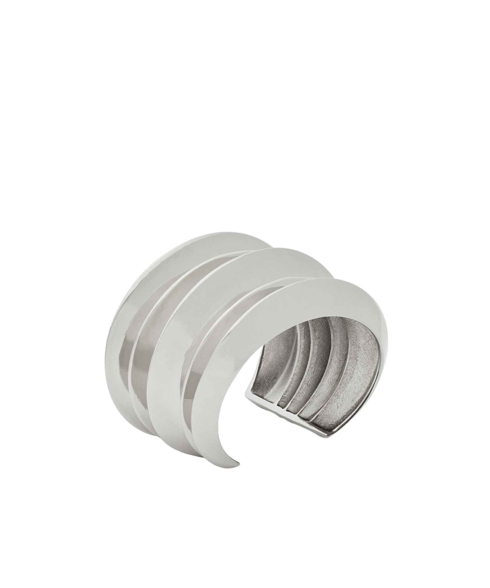 Saint Laurent Laminated C-shaped Bracelet In Gray