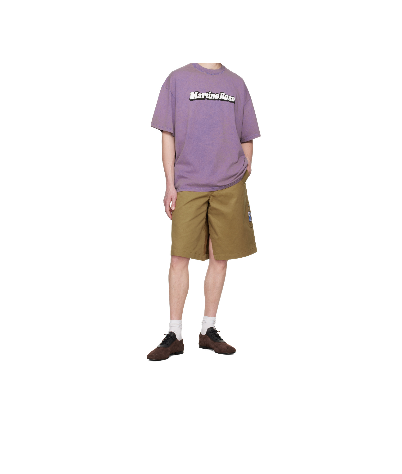 Martine Rose Khaki Twisted Skate Shorts In Multicolor