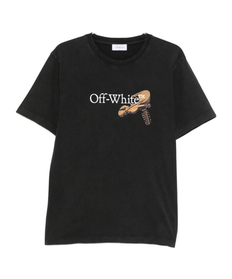 Off-white Logo-print Graphic T-shirt In Black