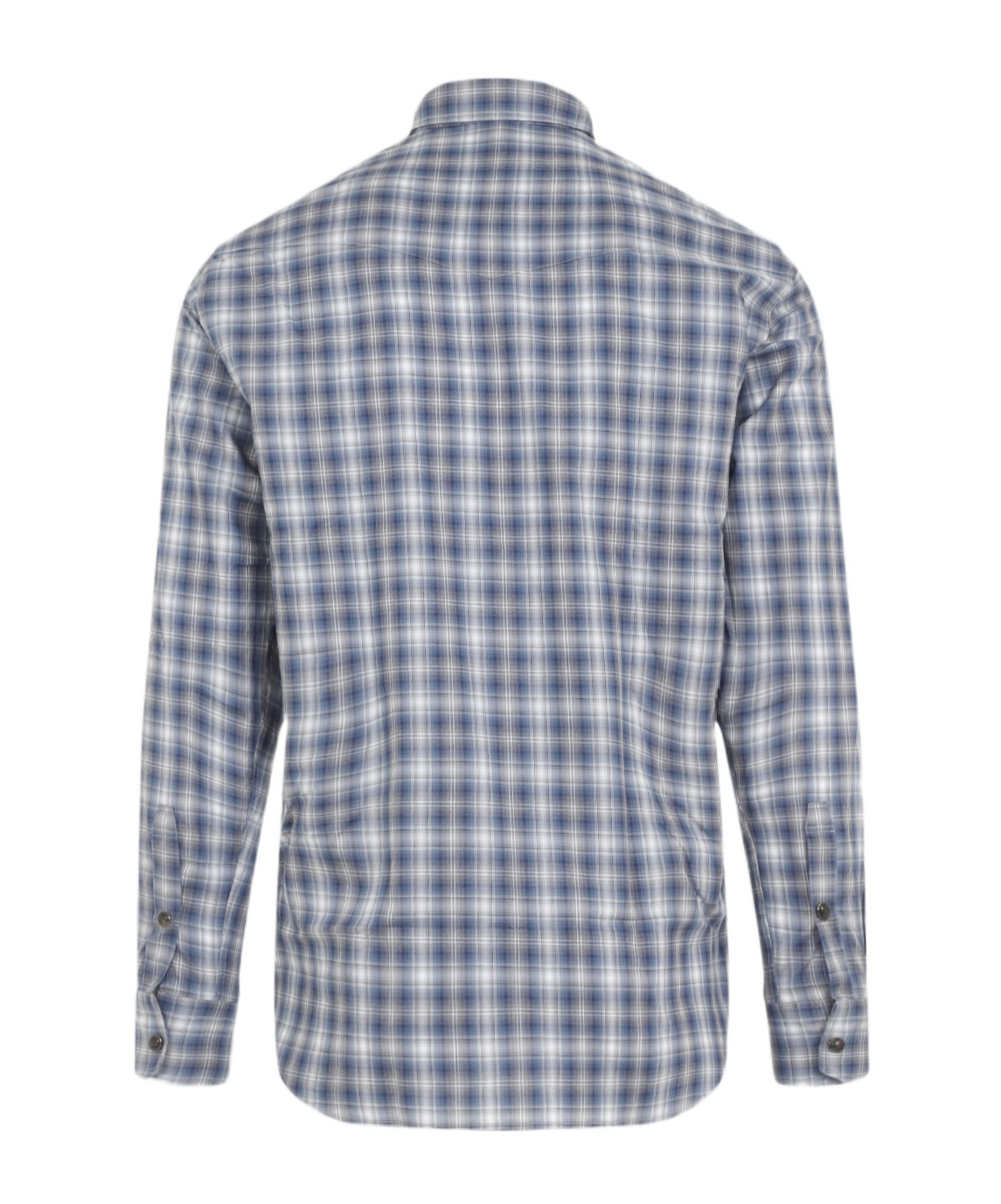 Brioni Checked Long-sleeved Shirt In Gray