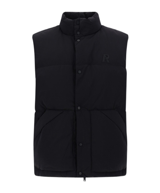 Represent Logo-appliqué Quilted Gilet In Black