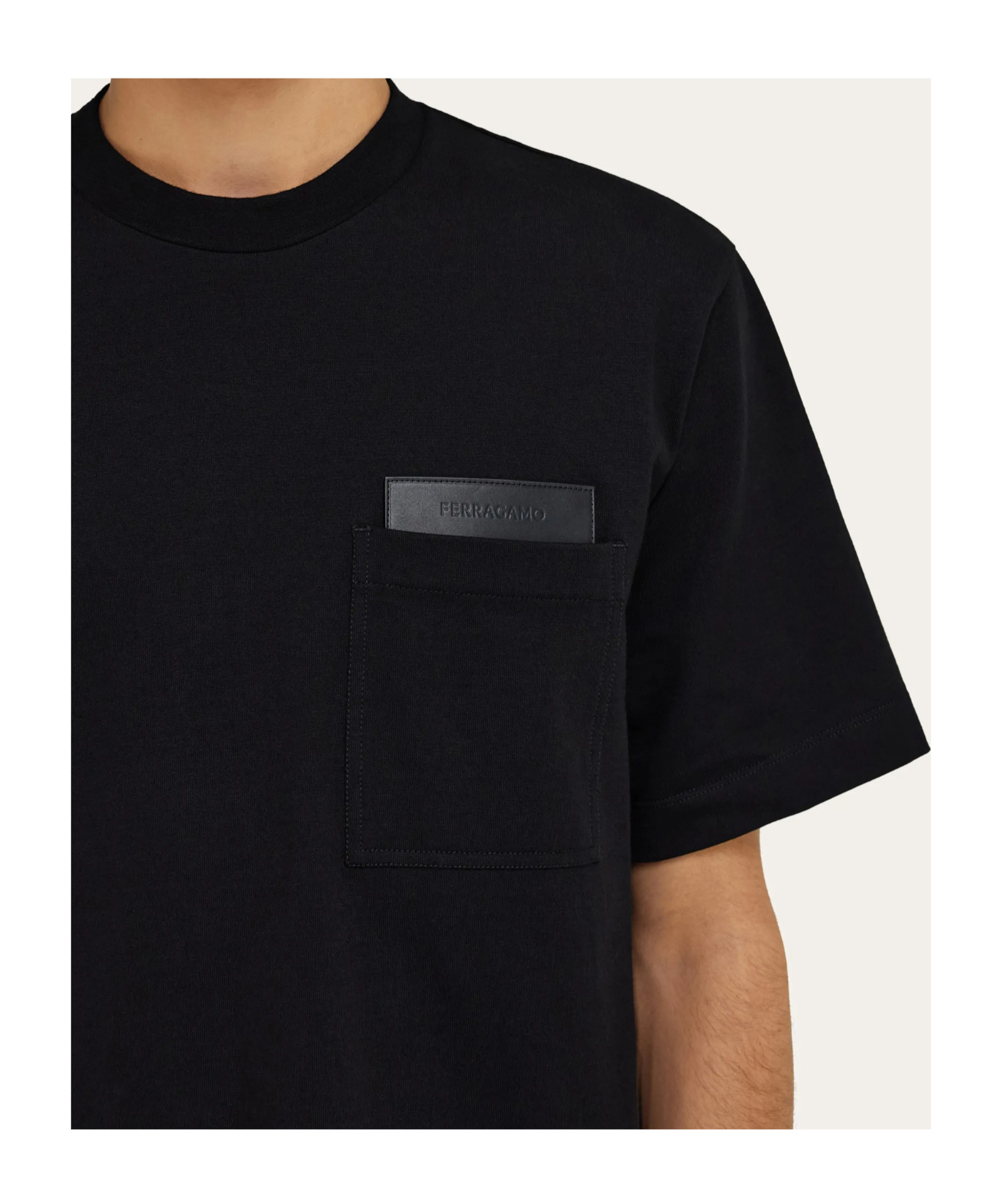 Ferragamo T-shirt With Pocket In Black