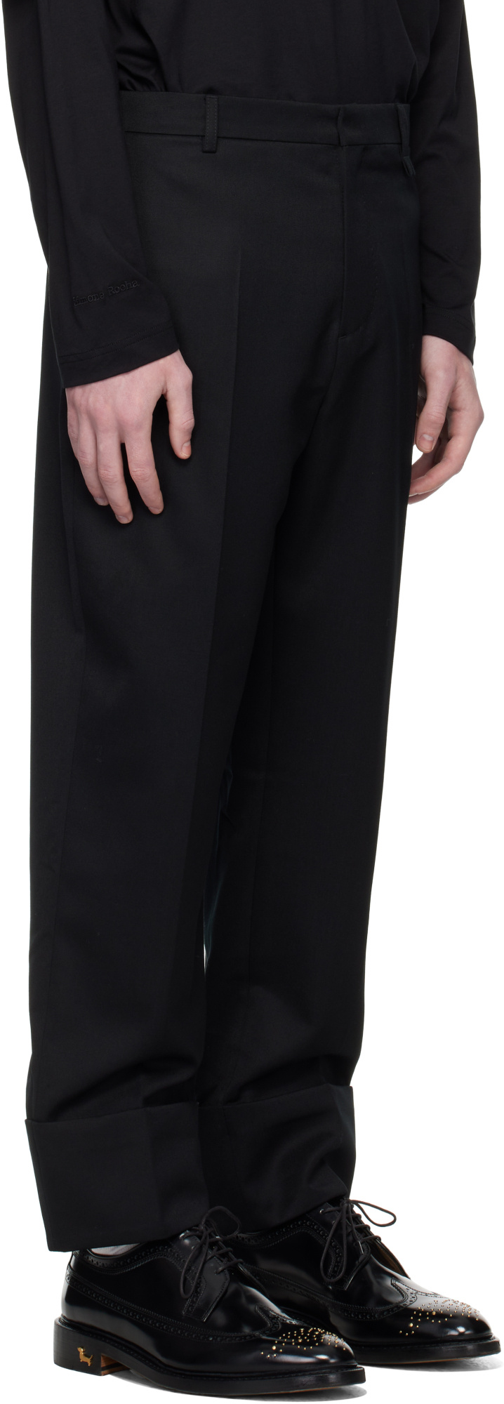 Simone Rocha Belt Loops Slacks In Black