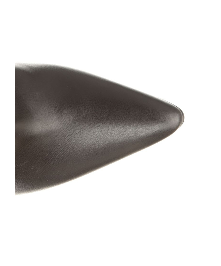 Mm6 Maison Margiela Mm6 By Maison Margiela Pointed Toe Knee-high Boot With White Stitch Detail In Black