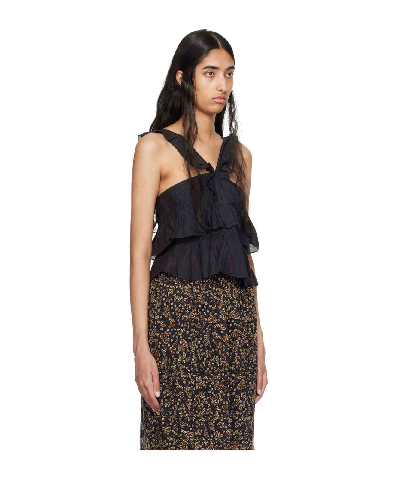 Isabel Marant Étoile Daren Ruffled Vest In Black