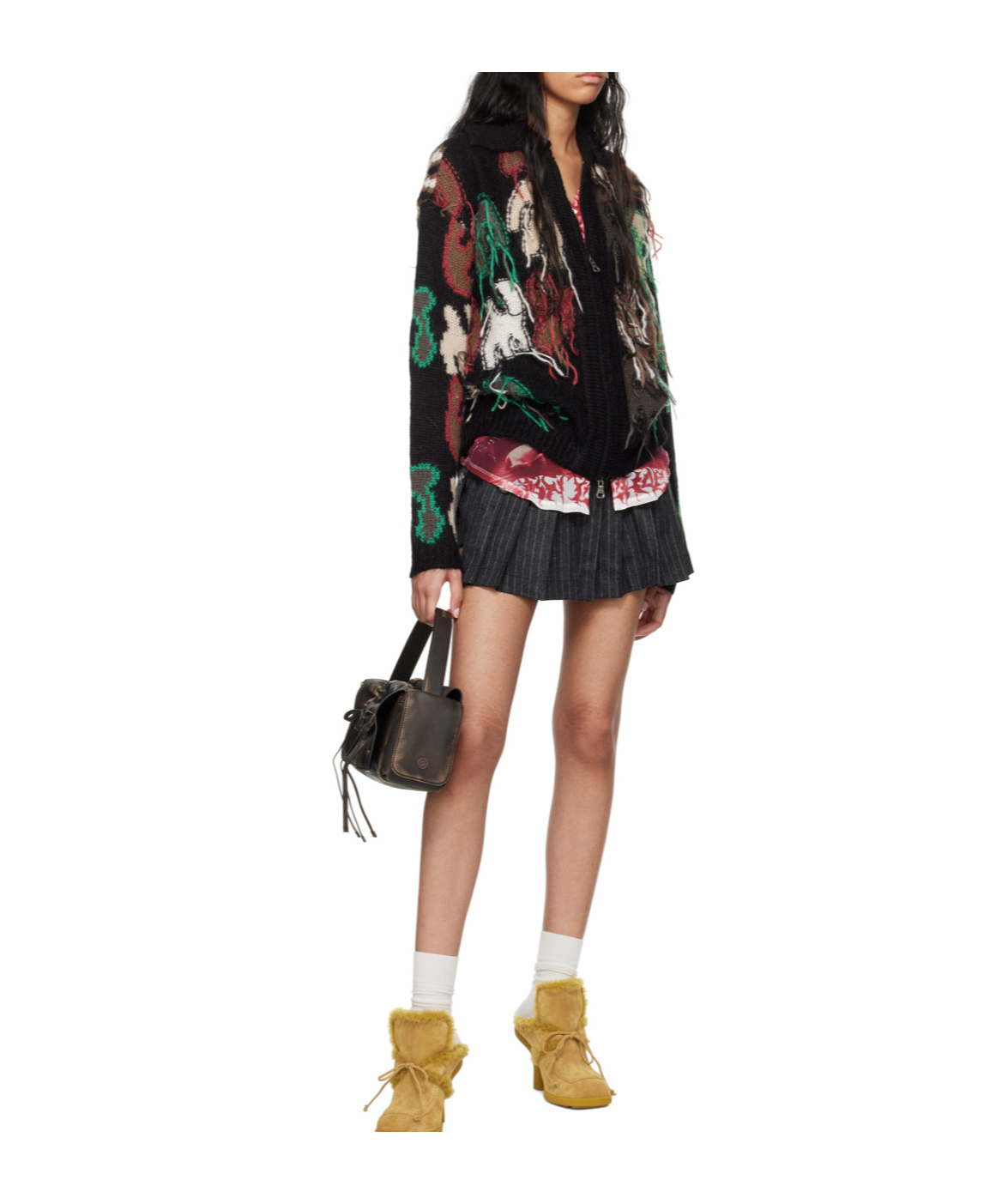 Andersson Bell Rainbow Intarsia Sweater In Black