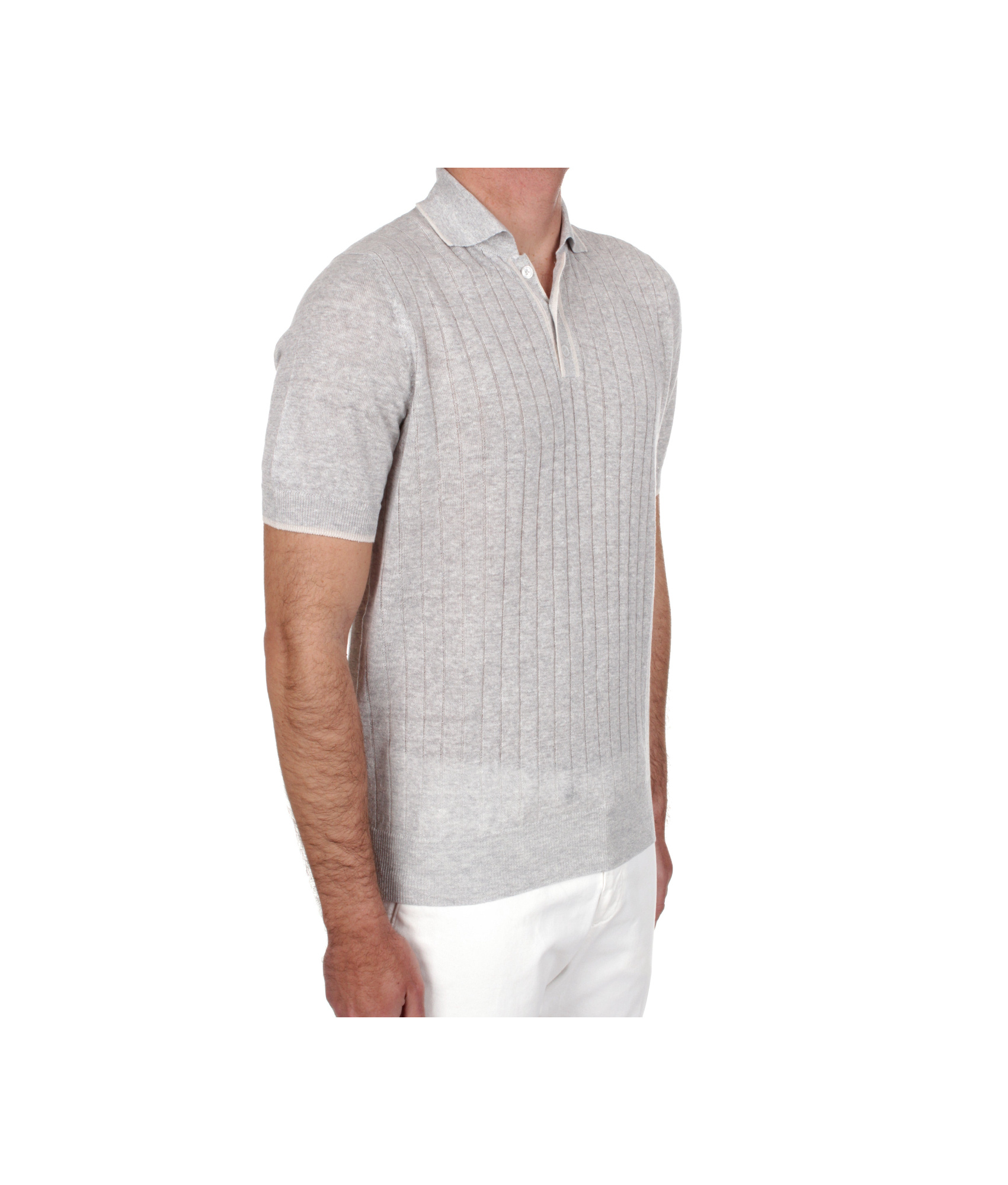 Fedeli Short-sleeved Polo Shirt In Gray