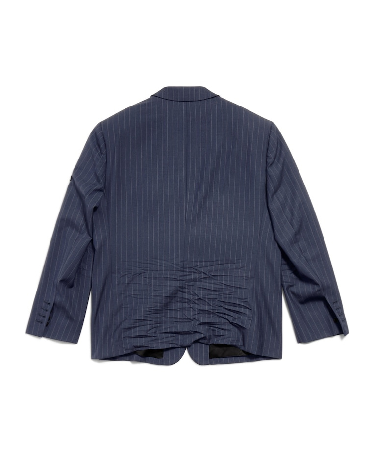 Balenciaga Regular Single Breasted Jacket In Navy Blue