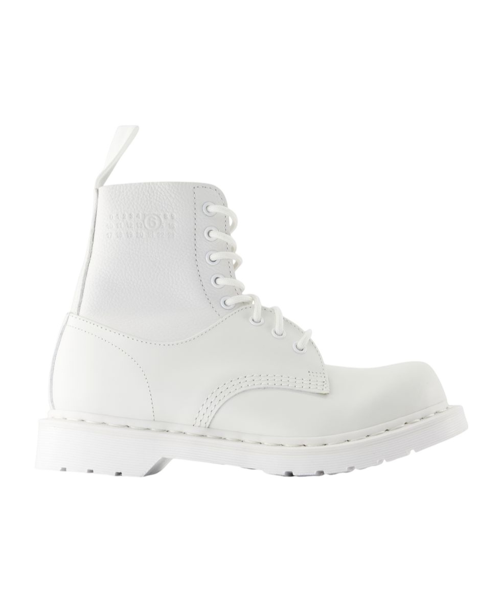 Mm6 Maison Margiela X Dr. Martens 1460 8-eye No Steel Toe Womens White In White