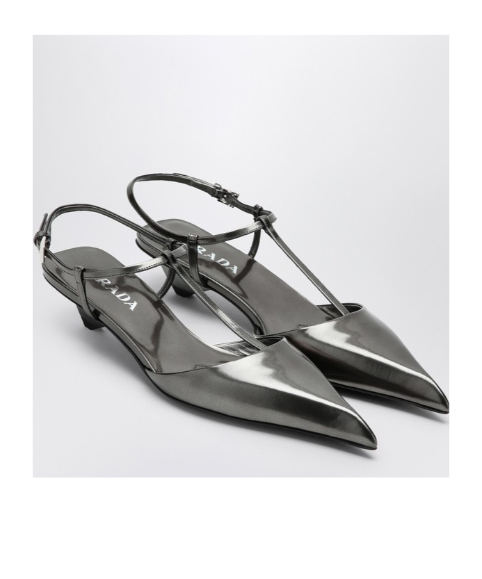 Shop Prada Logo High-heeled Sandals In Gray