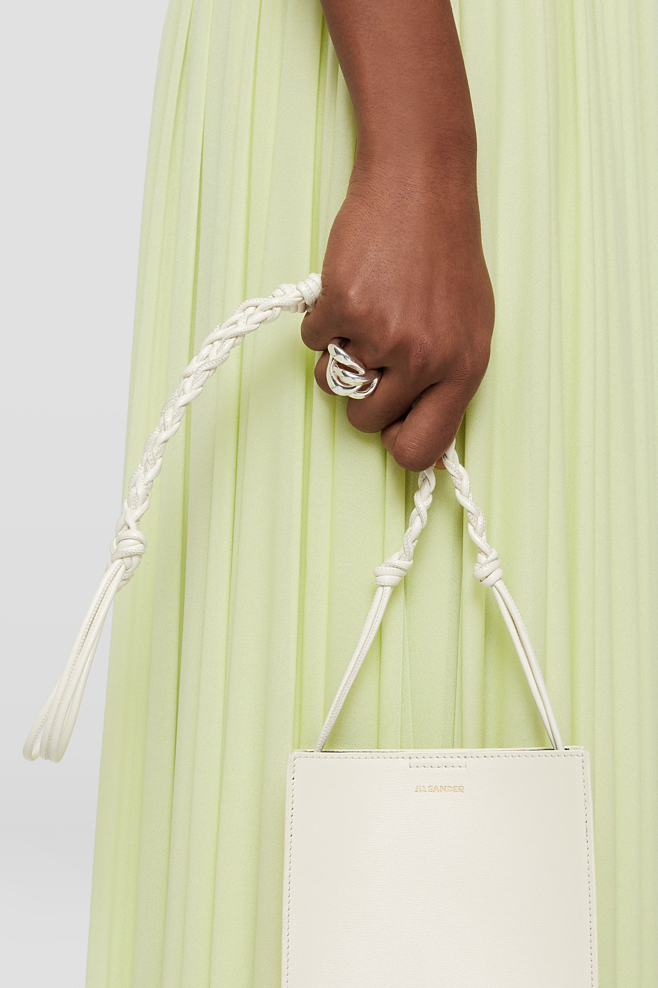 Jil Sander Logo Ring In White